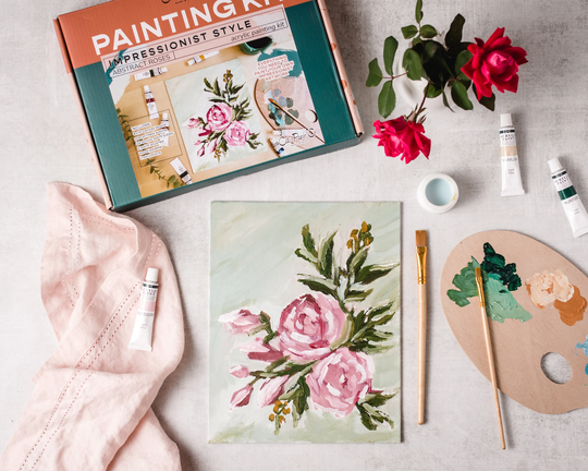 Abstract Roses Painting Kit/Impressionist Kit/Abstract Kit/Adult Kit/Landscape