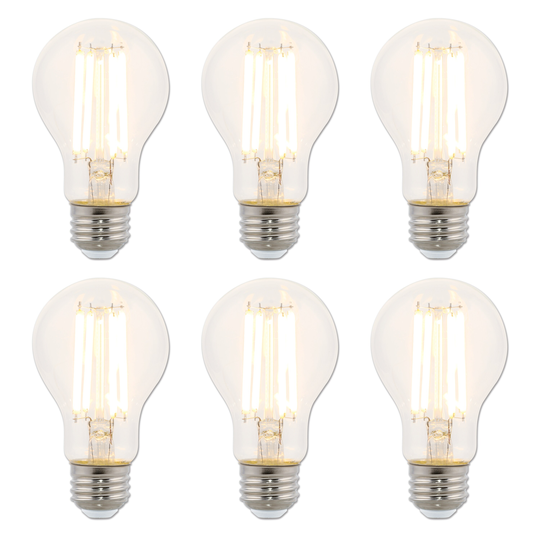 Westinghouse Lighting 10-Watt (100-Watt Equivalent) Clear A19 Dimmable Filament LED Light Bulb, Medium Base, 6 Pack - 6-Pack