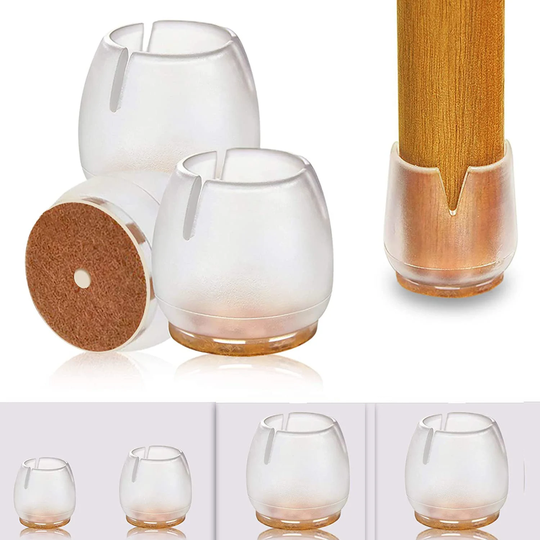 16 Pack Chair Leg Floor Protectors, Fit Round Caps With Furniture Felt Slider Glide Pads, Diameter For 2"-2.2"