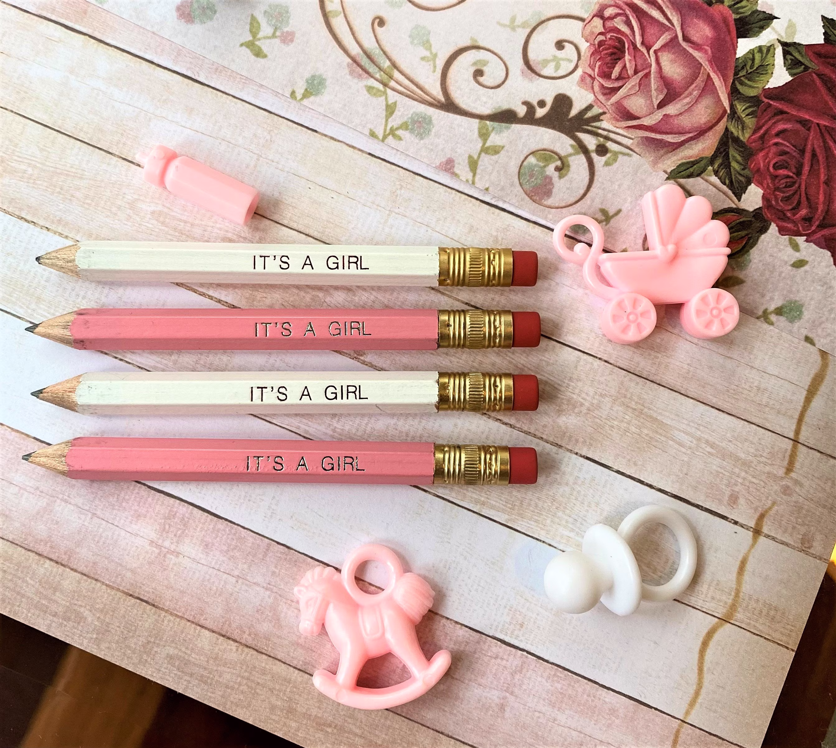 Set Of 25 | Baby Shower Favors Bridal Mini Golf Pencils Custom