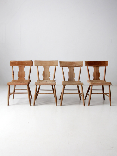 Antique Fiddle Back Chairs Set Of 4