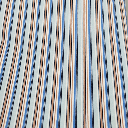 Striped Pencil Stripes Blues Browns Fabric Sewing 1 1/3 Yards 60" Wide
