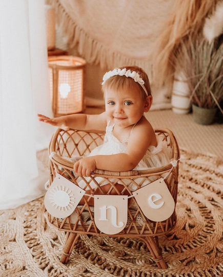 Wood Birthday Banner | High Chair Boho First One