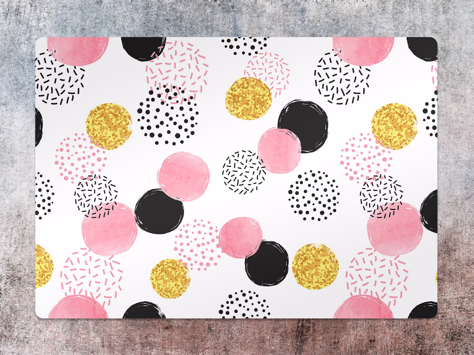 Cute Dots Chair Mat, Pink Splat Gold Vinyl Floor Abstract Protective Flooring, Housewarming Gift