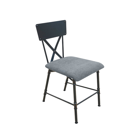 Brantley Office Chair, Antique Oak & Sandy Gray Finish, Industrial Style, Upholstered Seat Cushion