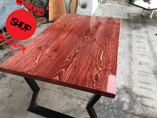 Dining Wood Table, Red Wooden Kitchen Smooth Edge Walnut Meeting Office Dining Furniture