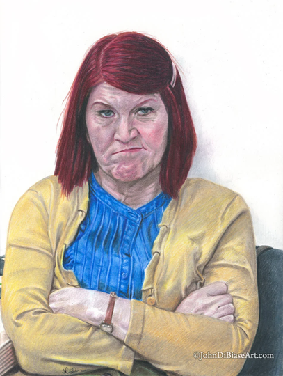Meredith Palmer Colored Pencil Drawing | Kate Flannery From The Office 8.5 X 11