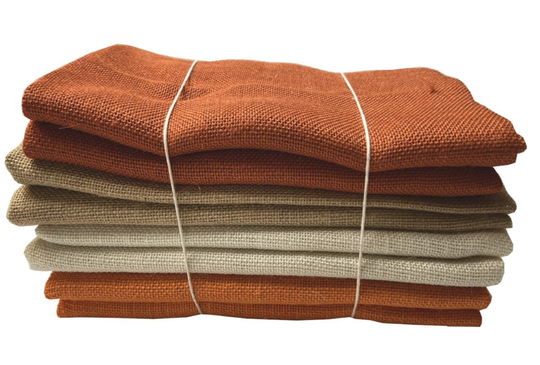 Colored Burlap 4 Pack | Burnt Sienna, Natural, White, Orange - 2 Yards Per Color