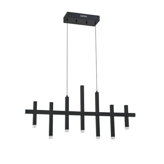 Verticals 7-Light Black LED Pendant