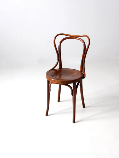 Jacob & Josef Kohn Bentwood Chair, Antique Pressed Seat Cafe Chair