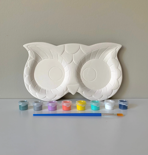 Owl Dish, Diy Pottery Painting Kit, At Home Ceramic Art Kit, Kids Kits, Craft Supplies, Party Supply