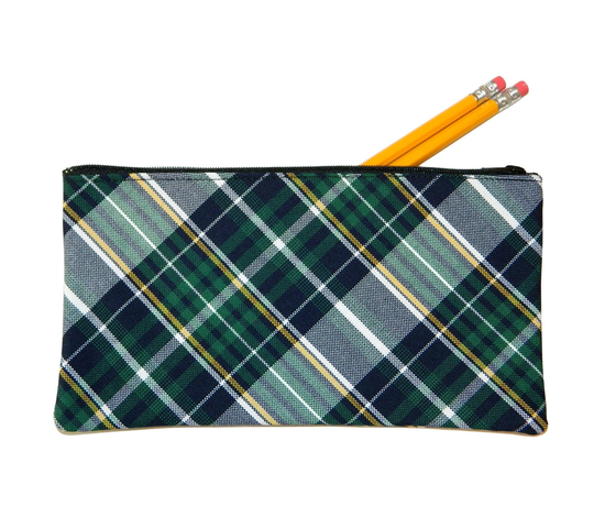 Green, Navy & Yellow Plaid Pencil Case - School Uniform Plaid, Lunch Box, Backpack, Christopher 1B, 1B