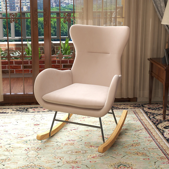 Nursery Works Sleepytime Rocker Accent Chair Velvet Rocking Chair With Metal Base
