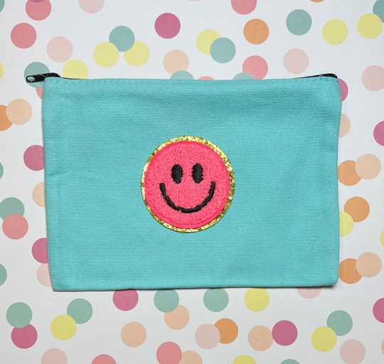Happy Face Bag, Smile, Pencil Pouch, Make Up Up Gift For Her