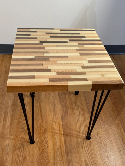 Butcherblock Style End Table
