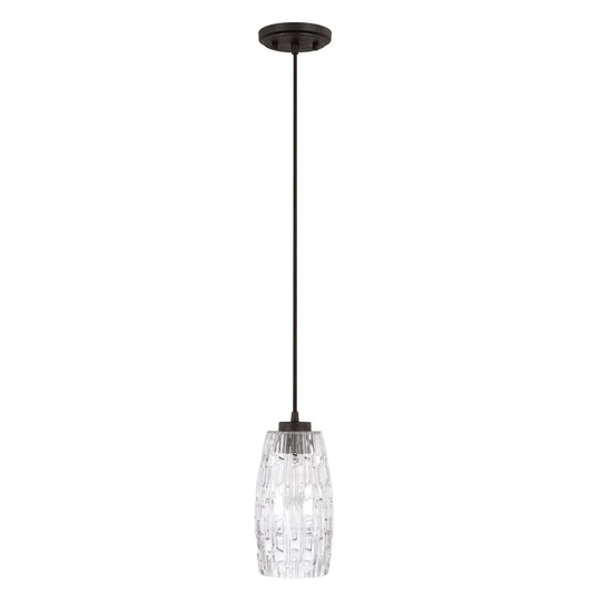 1-light Black Iron Pendant