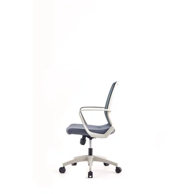 Adelaide Medium Back Revolving Ergonomic Office Chair, Smokey Oak/ White