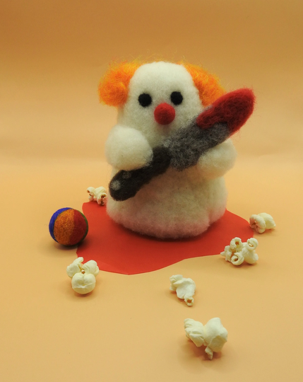 Wool Felted Ghost Clown | Creepy Decoration Halloween Decor
