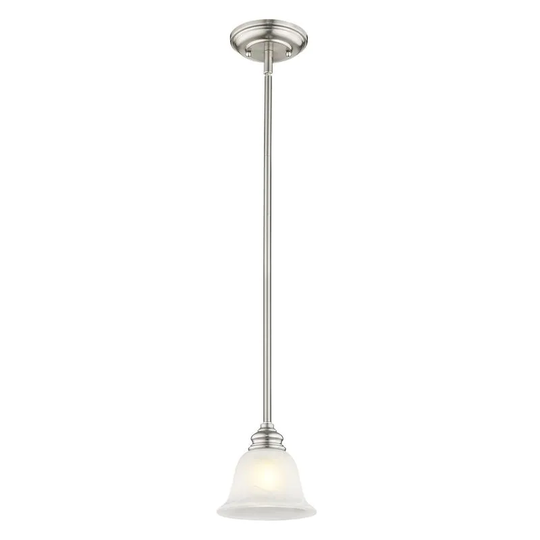 Livex Lighting Essex Brushed Nickel Steel/Alabaster Glass 1-light Mini Pendant