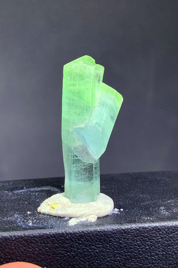 Bi Color Tourmaline Crystal, Natural Paraiba Green With Excellent Luster, Double Headed Mineral, 26.40 Ct