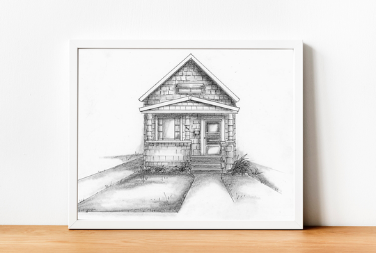 Pencil Drawing Of House, Charcoal House Print, From Photo, Sketch Home, Realtor Closing Gift, Warming First Home