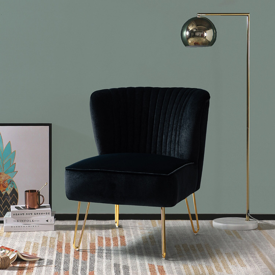 Barto Tufted Side Chair with Golden Base