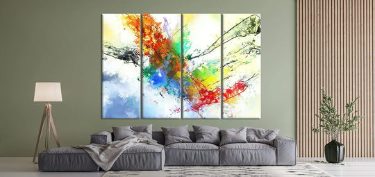 Abstract Isolated Colorful Rainbow, Dust Explosion, Festival Concept, Canvas Print, Canvas Design, Color Match, Vivid Colors, Brush Highlights