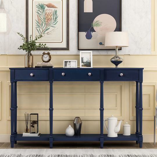 Sideboard Cabinet Classic Entryway Pine Side End Table Sofa Table Console Table with Storage Shelf & Drawer