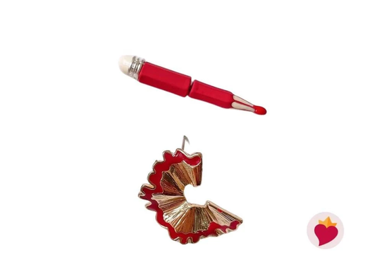 Pencil Shavings& Red Pencil Earrings, Gift For Students