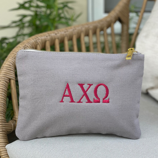 Alpha Chi Omega Cosmetic Bag - Pencil Charger A O Gift Sorority