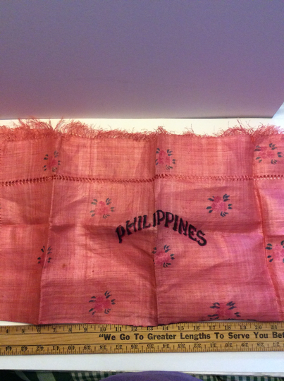 Vintage 1945 Philippine Souvenir Table Cloth
