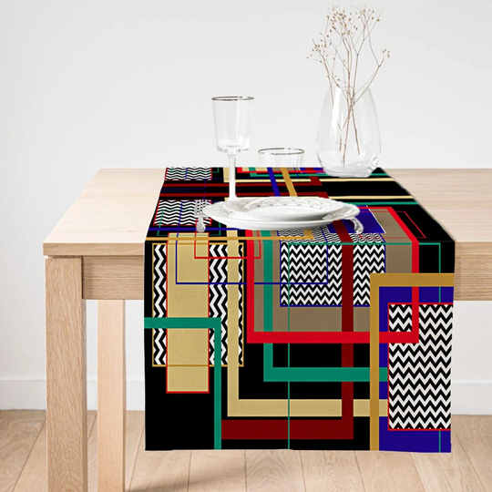 Stylish Table Runner|Colorful Striped Suede Runner|Modern Design Tabletop|Decorative Tablecloth|Home Decor|Kitchen Decor|Housewarming Gift
