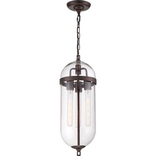 Fathom 3-Light Pendant Fixture Mahogany Bronze Finish with Clear Glass