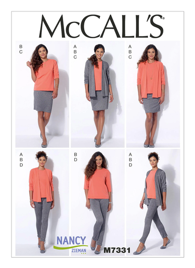 Misses' Jacket, T-Shirt, Pencil Skirt & Leggings Mccall's Sewing Pattern M7331