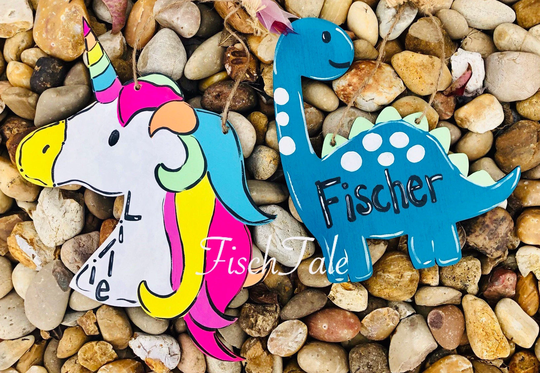 Diy Art Kit - Dinosaur Door Hanger With Paint & Brush Unicorn Art Kid's Craft Project -Adults Too