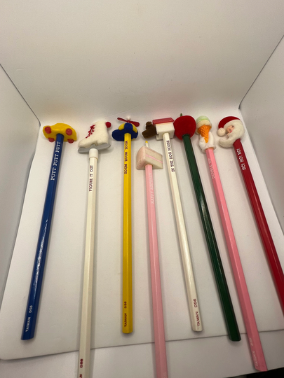 Vintage Flocked Old School Pencils. Sold Separately