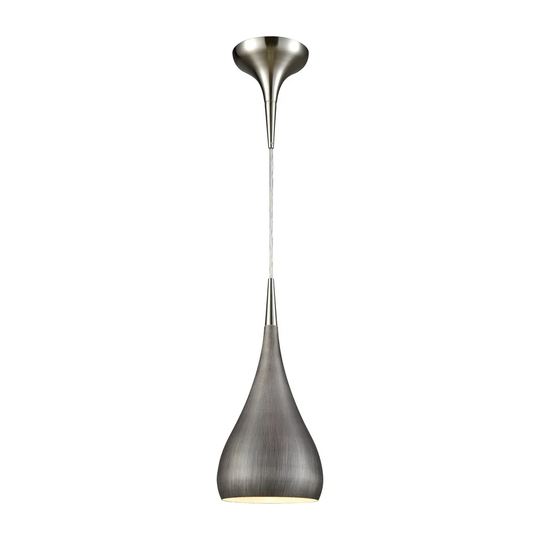 Lindsey Satin Nickel Metal 1-light Pendant with Weathered Zinc Shade