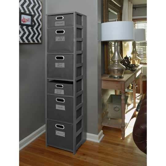 Flip Flop 67" High Square Folding Bookcase- Grey