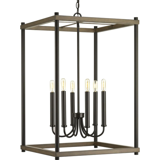 Fontayne Collection Six-Light Antique Bronze Farmhouse Pendant Light - 23.500" x 32.000" x 5.750"