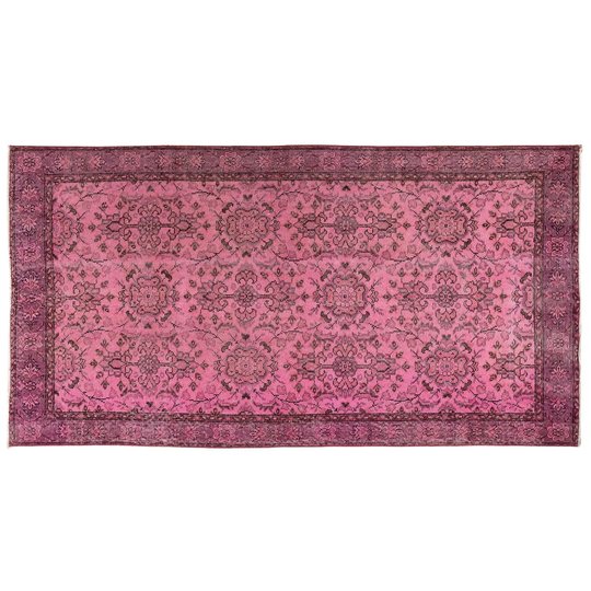 Pink One Color Overdyed Turkish Rug