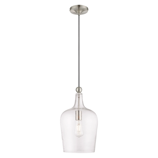 Livex Lighting Art Glass 1-light Carafe Mini Pendant - 9.25"Dia. x 18.5"-90"Adj. H
