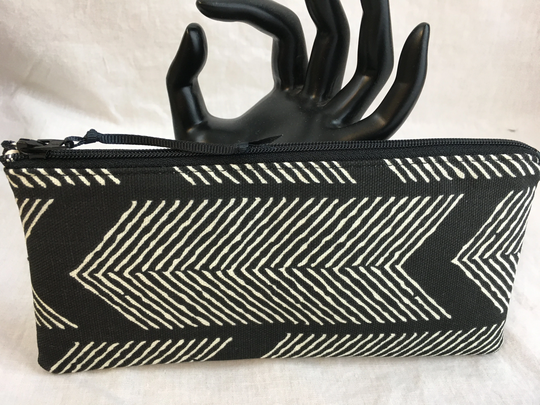 Ethnic Design Padded Zipper Pencil Case, Glasses Makeup Pouch, Crochet Hook Bag
