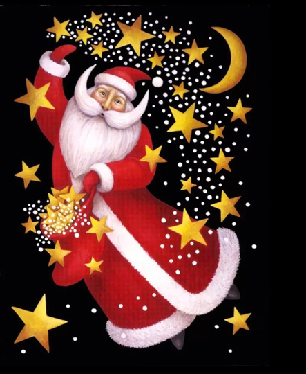 Us Seller. 40x30cm Christmas Primitive Santa, Diamond Painting Kit. Round Drills, Full Drills, Fast S&h