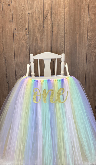 Unicorn High Chair Tutu, First Birthday, Banner, Party, Highchair Shirt, Skirt