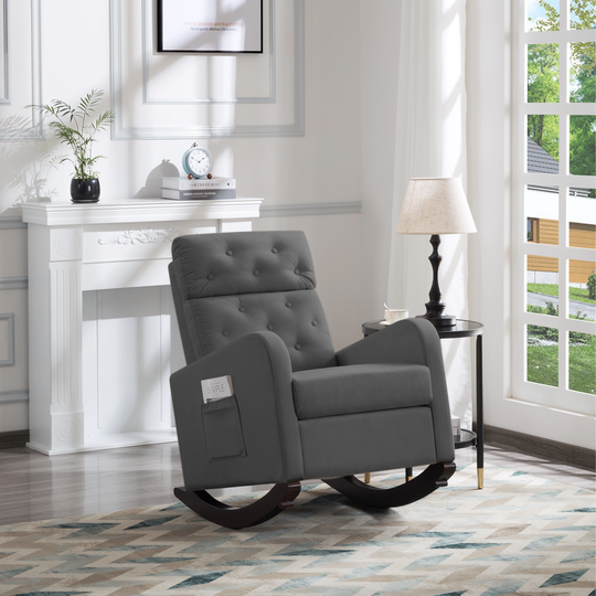 Modern Accent Rocking Chair Nursery Glider Chair with High Back