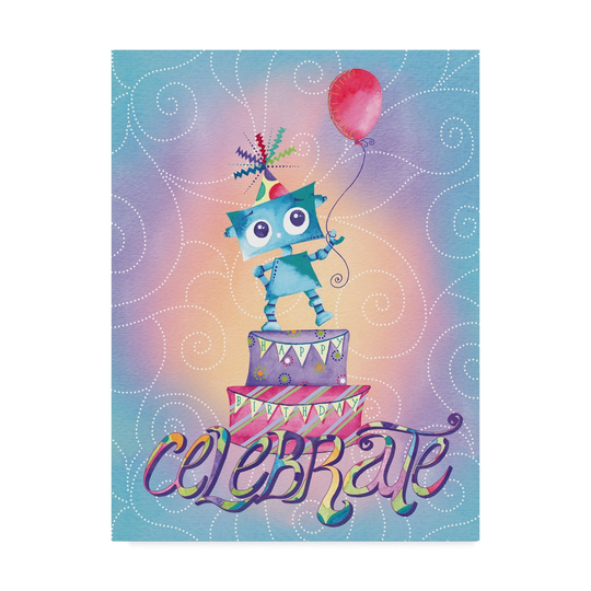 Green Girl Canvas 'Jane Robot' Canvas Art - Multi-color