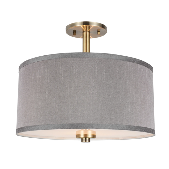 Woodbridge Lighting 13435BRBLE Drum 15" Shade Semi-flush w/ LED Bulb