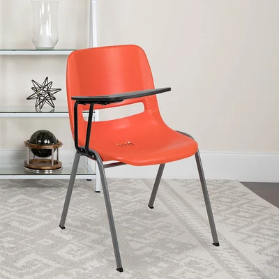 Ergonomic Shell Chair with Right Handed Flip-Up Tablet Arm