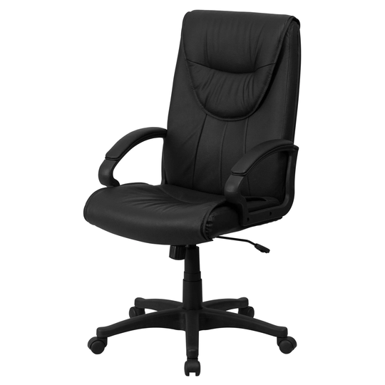 Delacora 23" Wide High Back Genuine LeatherSoft Blend Executive Swivel - Black