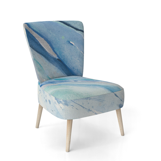 Designart 'Blue Silver Spring I' Upholstered Modern Lake House Accent Chair